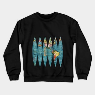 1890s Mercator Projection Color Globe North and South America Crewneck Sweatshirt